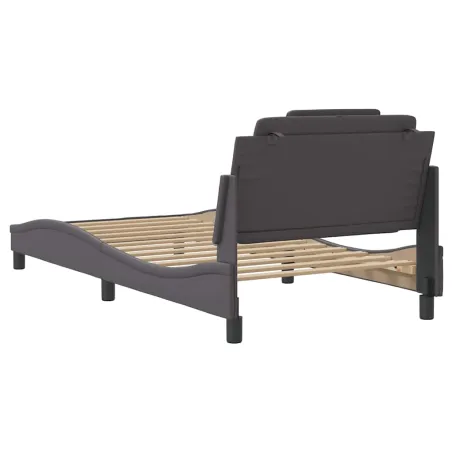 Cadre de lit Viana sans matelas gris 100x200 cm similicuir