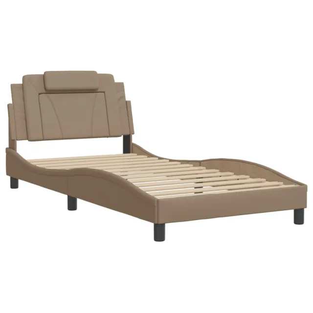 Cadre de lit Viana sans matelas cappuccino 100x200 cm similicuir