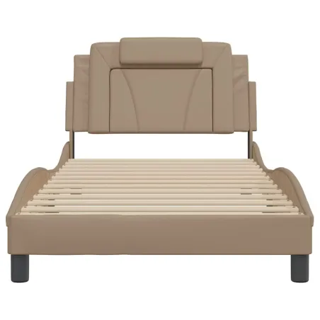 Cadre de lit Viana sans matelas cappuccino 100x200 cm similicuir