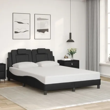 Cadre de lit Viana sans matelas noir 120x200 cm similicuir