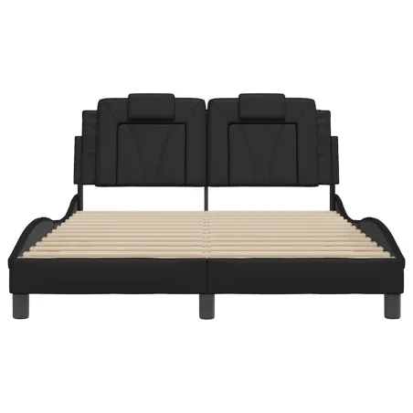 Cadre de lit Viana sans matelas noir 120x200 cm similicuir