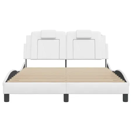 Cadre de lit Viana sans matelas blanc 120x200 cm similicuir