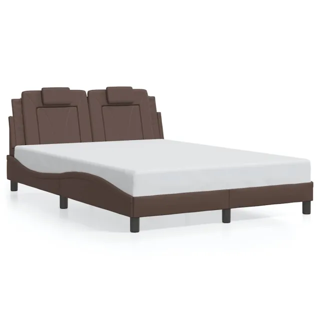 Cadre de lit Viana sans matelas marron 120x200 cm similicuir
