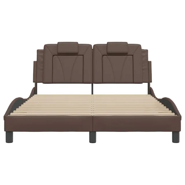 Cadre de lit Viana sans matelas marron 120x200 cm similicuir