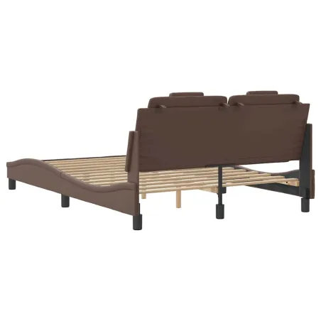 Cadre de lit Viana sans matelas marron 120x200 cm similicuir