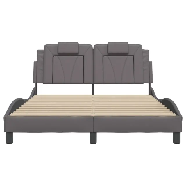 Cadre de lit Viana sans matelas gris 120x200 cm similicuir