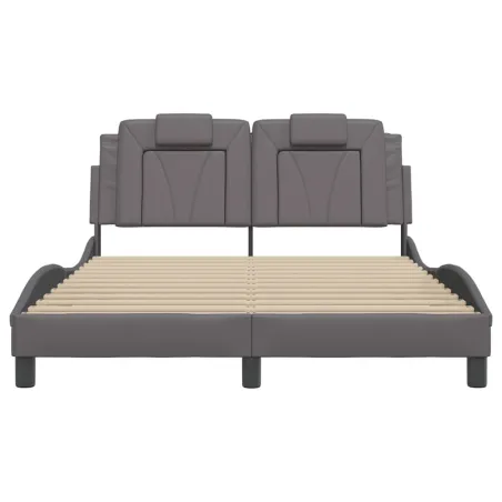 Cadre de lit Viana sans matelas gris 120x200 cm similicuir
