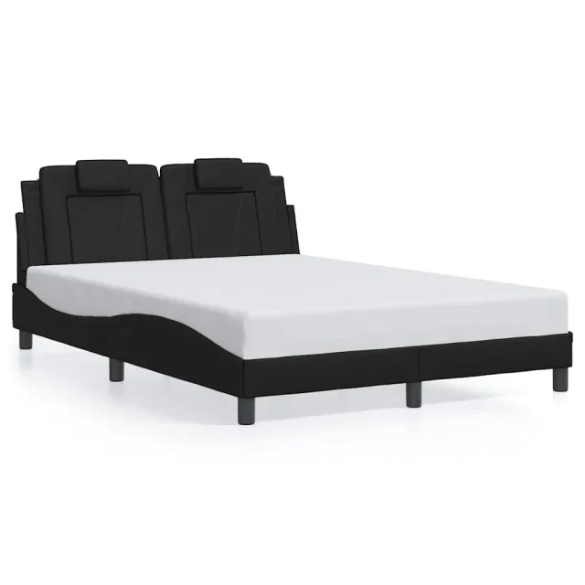 Cadre de lit Viana sans matelas noir 140x190 cm similicuir