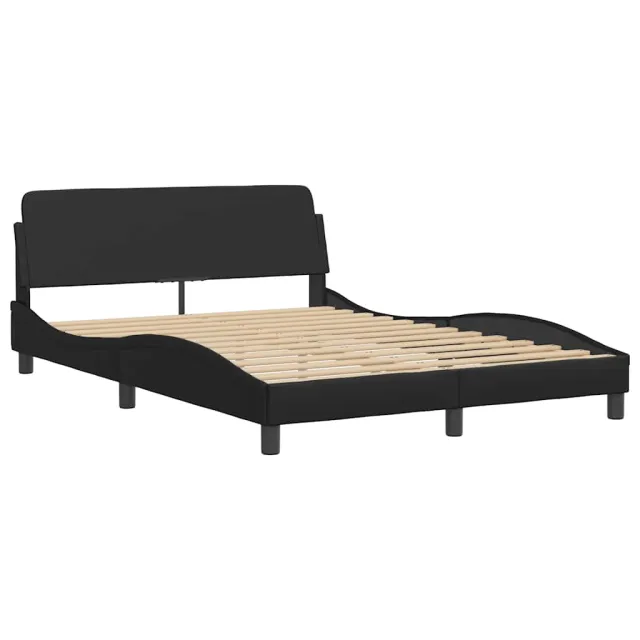 Cadre de lit Viana sans matelas noir 140x190 cm similicuir