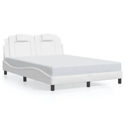 Cadre de lit Viana sans matelas blanc 140x190 cm similicuir 2