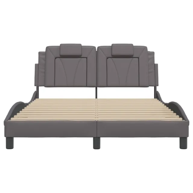 Cadre de lit Viana sans matelas gris 140x190 cm similicuir