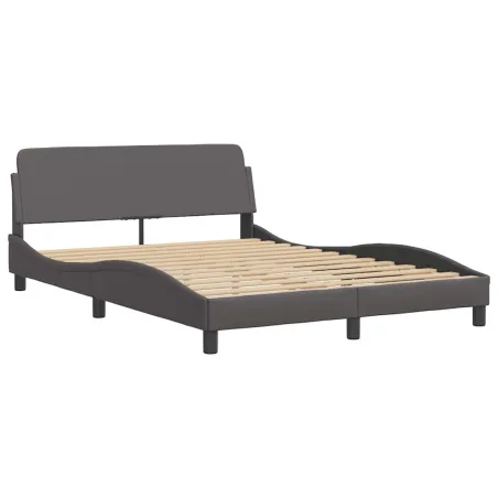 Cadre de lit Viana sans matelas gris 140x190 cm similicuir
