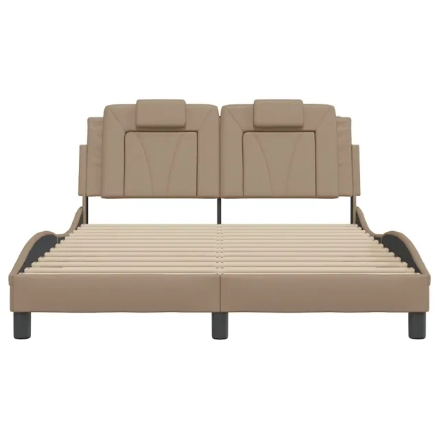 Cadre de lit Viana sans matelas cappuccino 140x190 cm similicuir