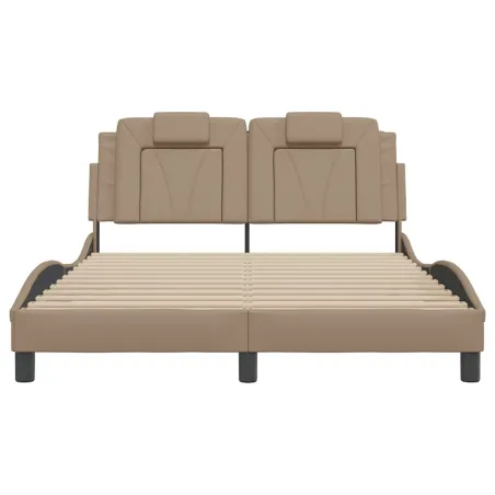 Cadre de lit Viana sans matelas cappuccino 140x190 cm similicuir