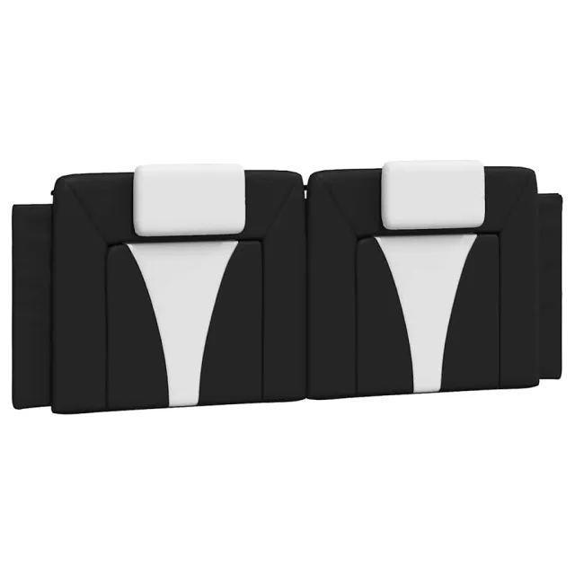 Cadre de lit Viana sans matelas noir et blanc 140x190 cm similicuir