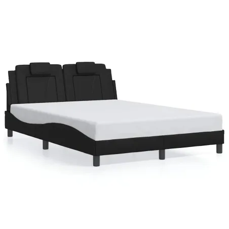 Cadre de lit Viana sans matelas noir 140x200 cm similicuir