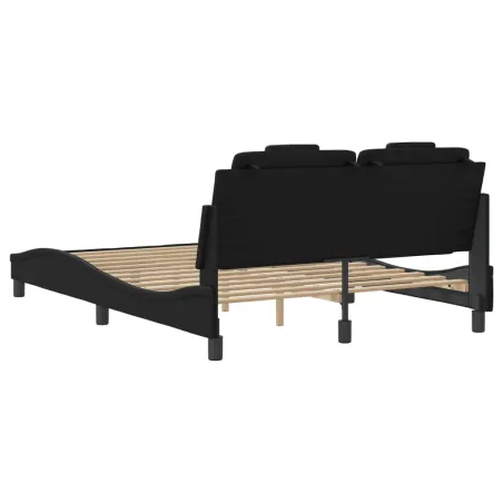 Cadre de lit Viana sans matelas noir 140x200 cm similicuir