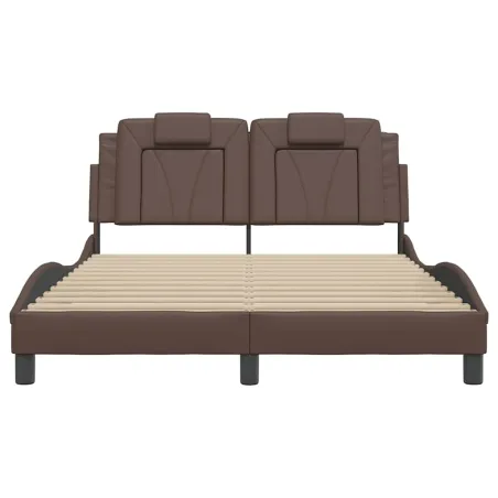 Cadre de lit Viana sans matelas marron 140x200 cm similicuir