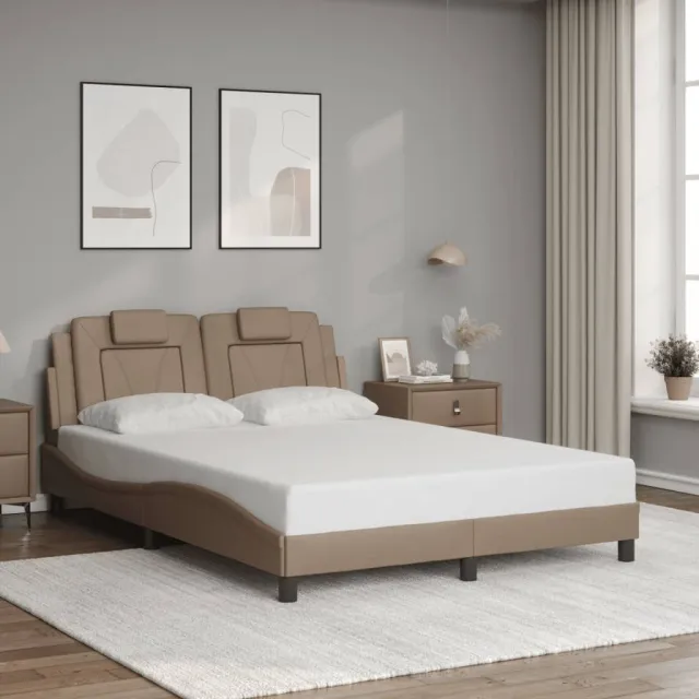 VidaXL Cadre de lit Viana sans matelas cappuccino 140x200 cm similicuir