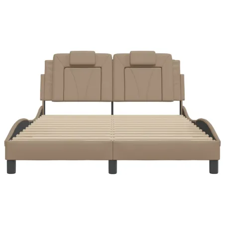 VidaXL Cadre de lit Viana sans matelas cappuccino 140x200 cm similicuir