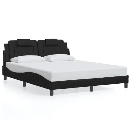Cadre de lit Viana sans matelas noir 160x200 cm similicuir 2