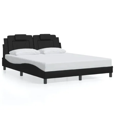 Cadre de lit Viana sans matelas noir 160x200 cm similicuir