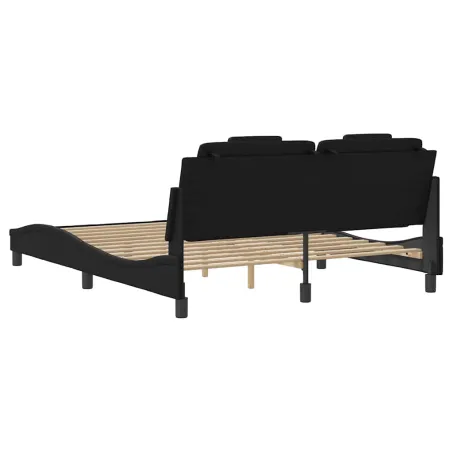 Cadre de lit Viana sans matelas noir 160x200 cm similicuir