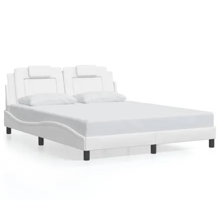 Cadre de lit Viana sans matelas blanc 160x200 cm similicuir 2
