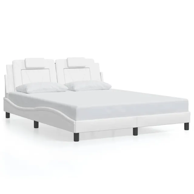 Cadre de lit Viana sans matelas blanc 160x200 cm similicuir