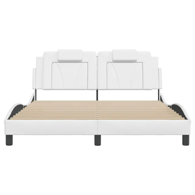 Cadre de lit Viana sans matelas blanc 160x200 cm similicuir