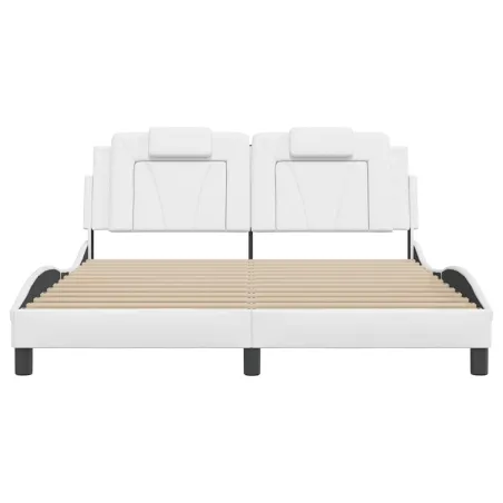Cadre de lit Viana sans matelas blanc 160x200 cm similicuir