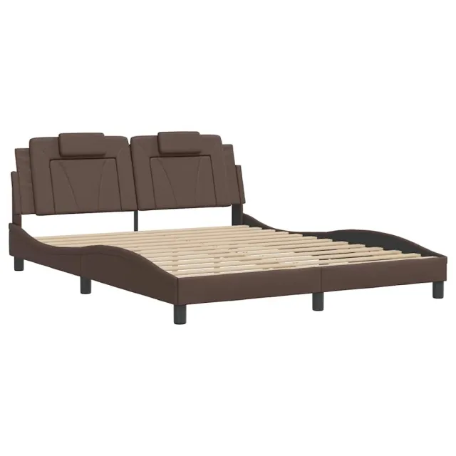 Cadre de lit Viana sans matelas marron 160x200 cm similicuir