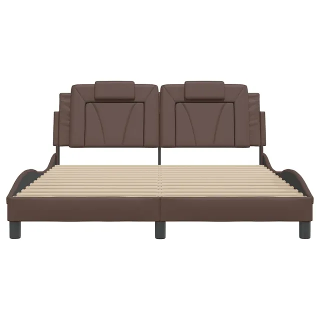 Cadre de lit Viana sans matelas marron 160x200 cm similicuir