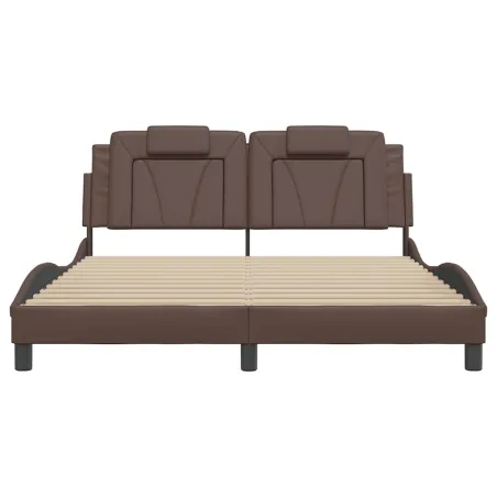 Cadre de lit Viana sans matelas marron 160x200 cm similicuir