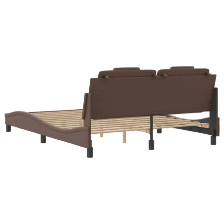 Cadre de lit Viana sans matelas marron 160x200 cm similicuir