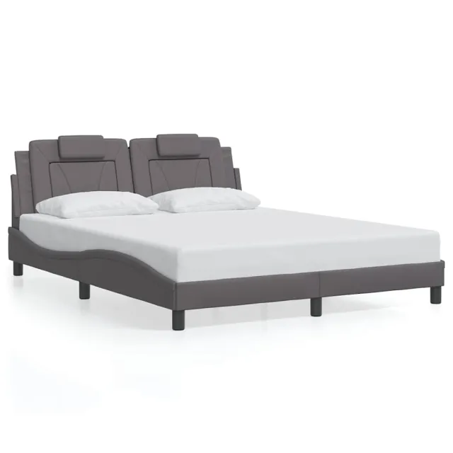 Cadre de lit Viana sans matelas gris 160x200 cm similicuir