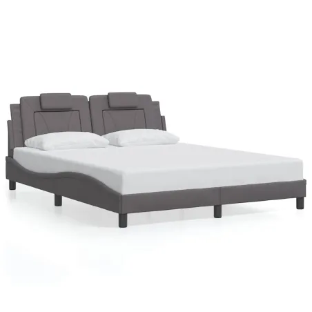 Cadre de lit Viana sans matelas gris 160x200 cm similicuir