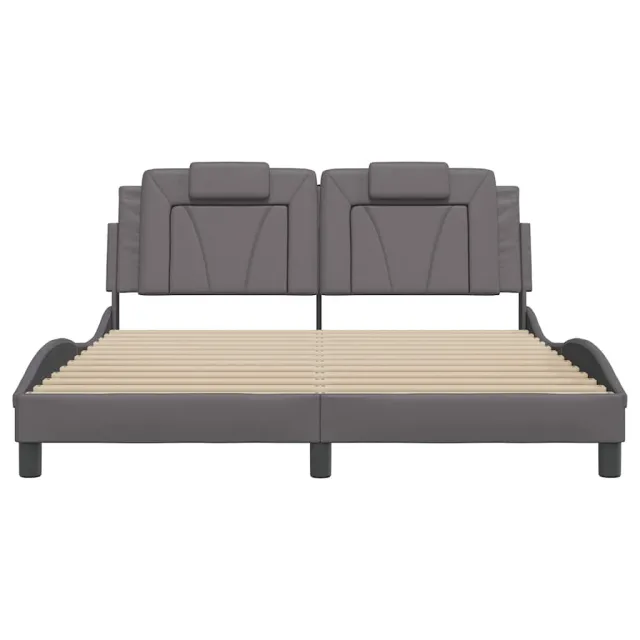 Cadre de lit Viana sans matelas gris 160x200 cm similicuir