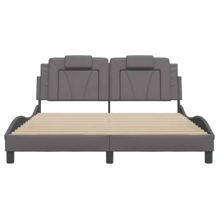 Cadre de lit Viana sans matelas gris 160x200 cm similicuir