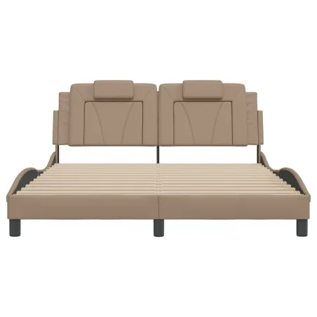 Cadre de lit Viana sans matelas cappuccino 160x200 cm similicuir