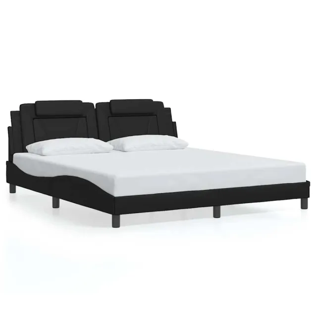 Cadre de lit Viana sans matelas noir 180x200 cm similicuir