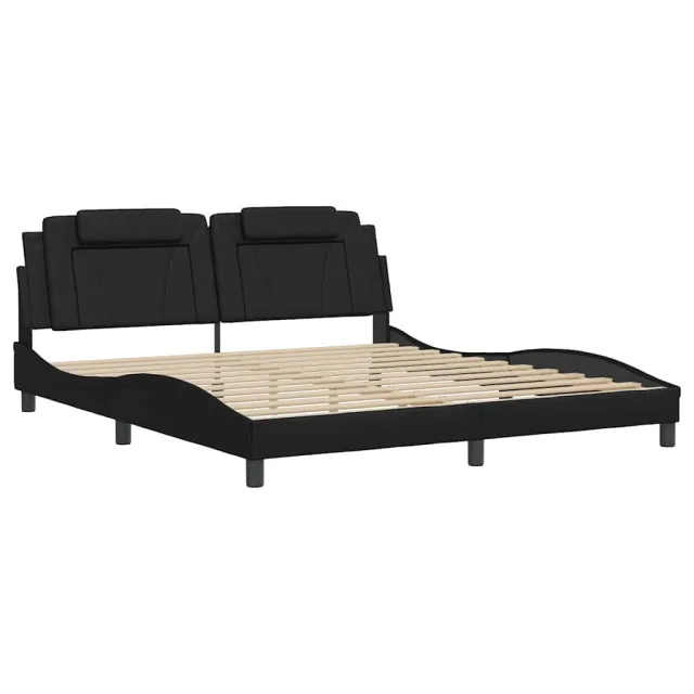 Cadre de lit Viana sans matelas noir 180x200 cm similicuir