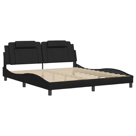 Cadre de lit Viana sans matelas noir 180x200 cm similicuir