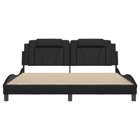 Cadre de lit Viana sans matelas noir 180x200 cm similicuir