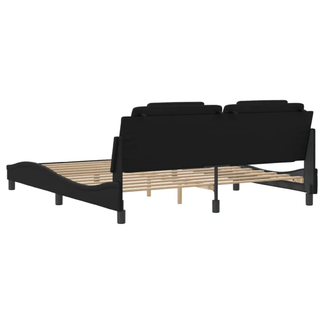 Cadre de lit Viana sans matelas noir 180x200 cm similicuir
