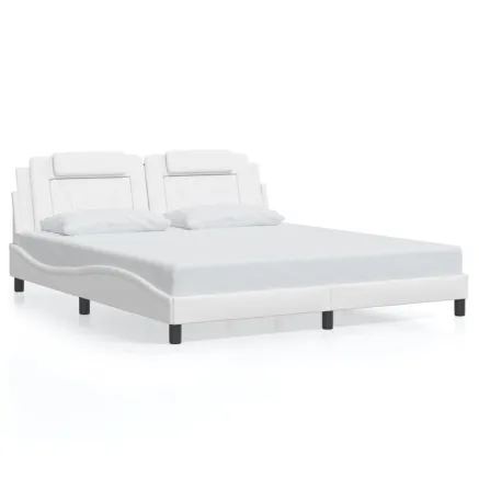 Cadre de lit Viana sans matelas blanc 180x200 cm similicuir 2