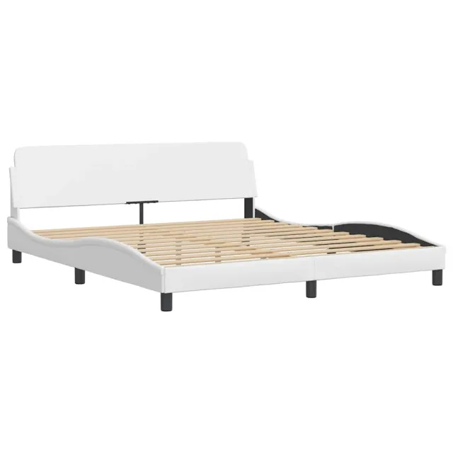Cadre de lit Viana sans matelas blanc 180x200 cm similicuir