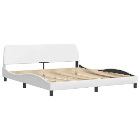 Cadre de lit Viana sans matelas blanc 180x200 cm similicuir