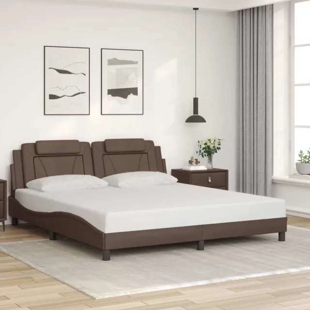 Cadre de lit Viana sans matelas marron 180x200 cm similicuir