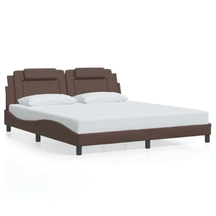 Cadre de lit Viana sans matelas marron 180x200 cm similicuir 2